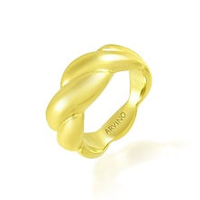 Gold Plated (Water Resistance Premium Plating) Twisted Ring