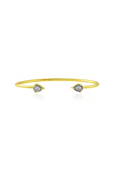 Gold Plated (Water Resistance Premium Plating) Labradorite Handcuff