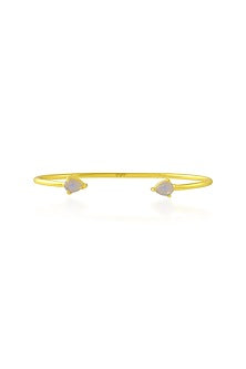 Gold Plated (Water Resistance Premium Plating) Rainbow Moon Stone Handcuff