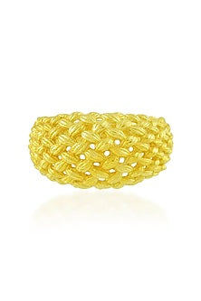 Gold Plated (Water Resistance Premium Plating) Knit Textured Ring