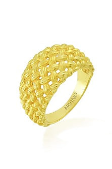 Gold Plated (Water Resistance Premium Plating) Knit Textured Ring