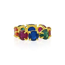 Gold Plated (Water Resistance Premium Plating) Multi-Colored Gemstone Ring