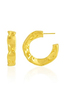 Gold Plated (Water Resistance Premium Plating) Foil Hoop Earrings