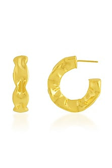 Gold Plated (Water Resistance Premium Plating) Foil Hoop Earrings