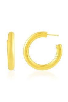 Gold Plated (Water Resistance Premium Plating) Hoop Earrings
