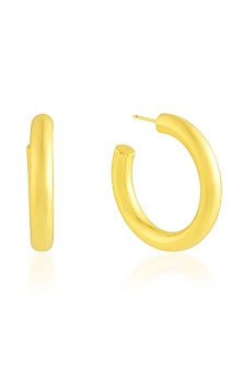 Gold Plated (Water Resistance Premium Plating) Hoop Earrings