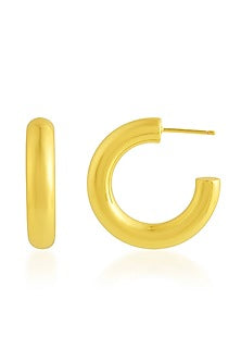 Gold Plated (Water Resistance Premium Plating) Hoop Earrings