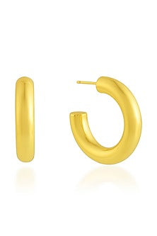Gold Plated (Water Resistance Premium Plating) Hoop Earrings