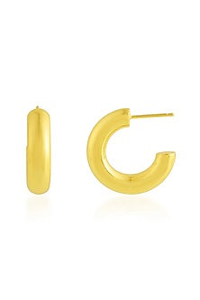 Gold Plated (Water Resistance Premium Plating) Hoop Earrings