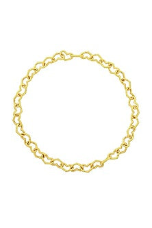 Gold Finish Love-Lock Chain Necklace