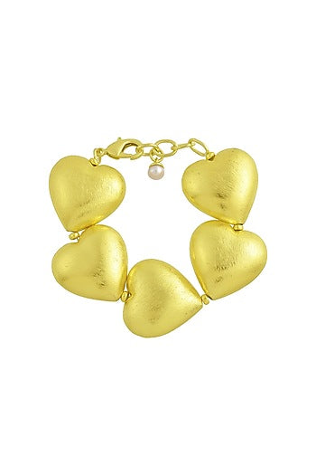 Gold Plated (Water Resistance Premium Plating) Chunky Heart Bracelet