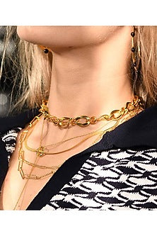 Gold Finish Baroque Pearl Lariat Necklace