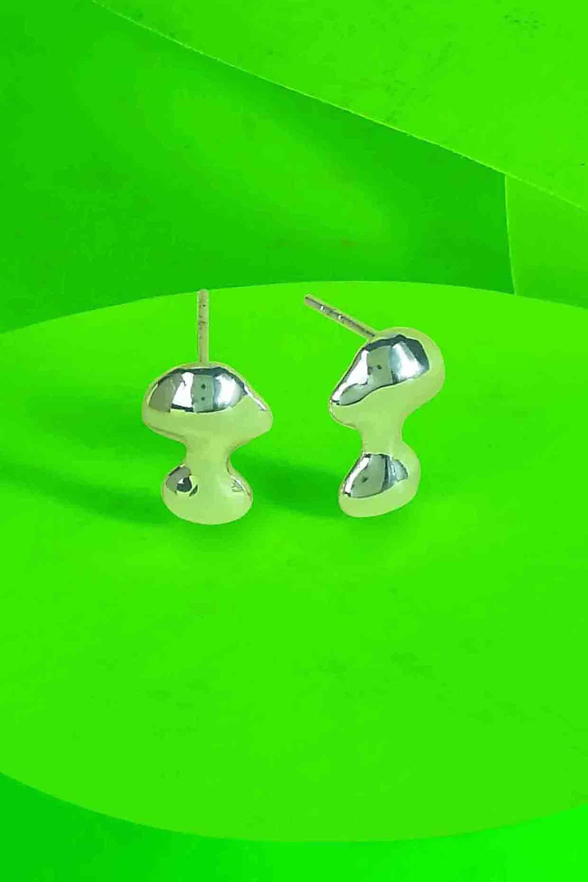 White Finish Lucid Stud Earrings In Sterling Silver