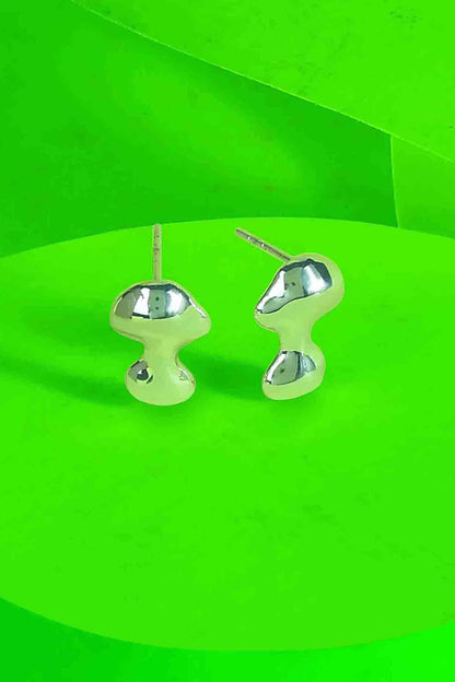 White Finish Lucid Stud Earrings In Sterling Silver
