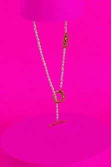 Gold Finish Pearl & Beaded Necklace
