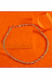Gold Finish Pellet Necklace