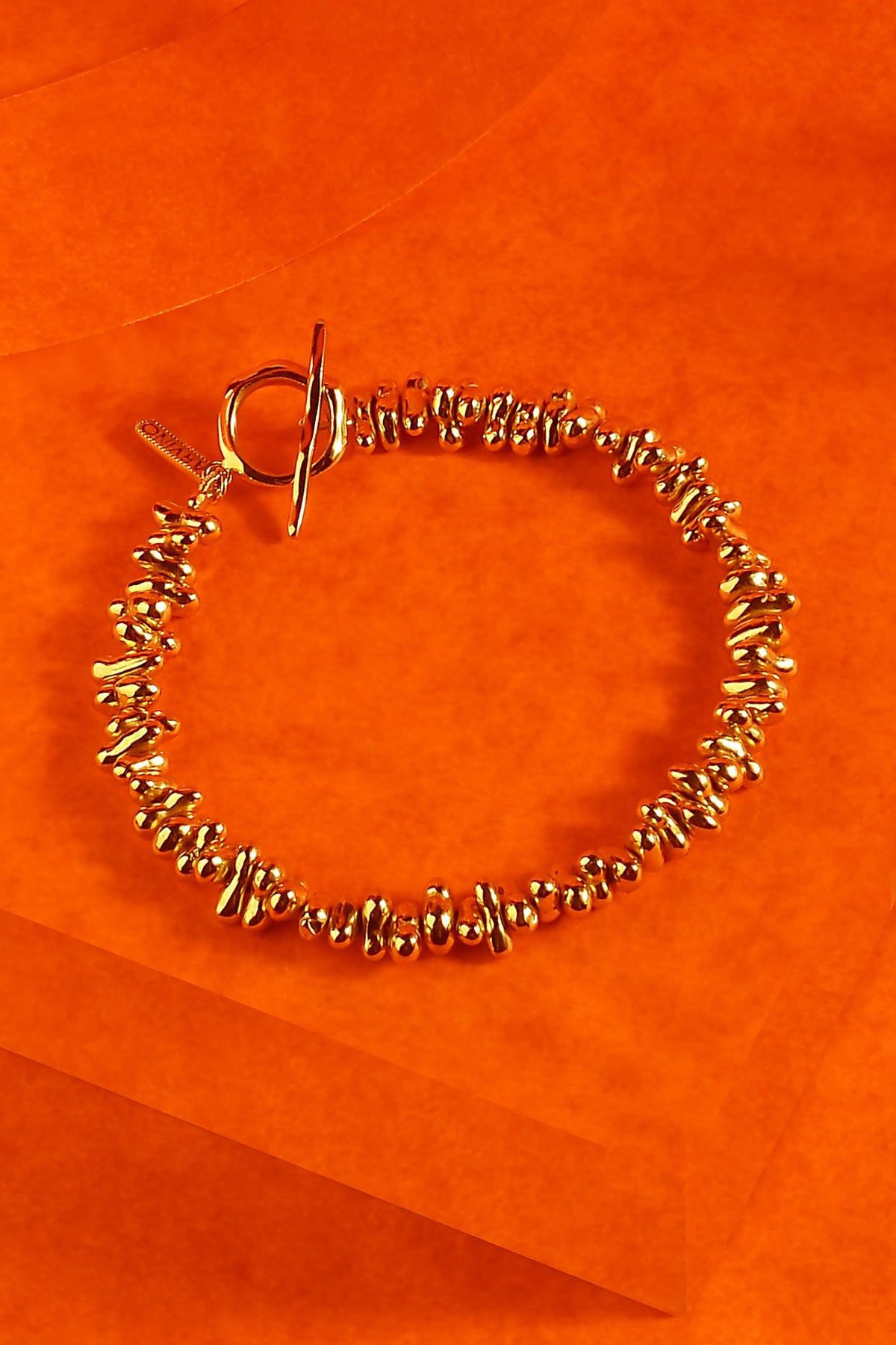 Gold Finish Pellet Bracelet