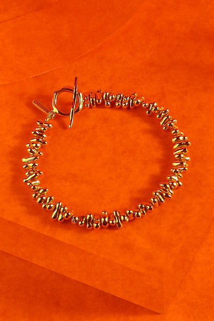 Gold Finish Pellet Bracelet