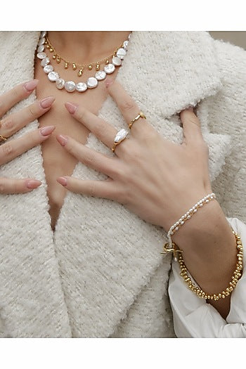 Gold Finish Pellet Bracelet