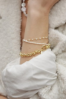 Gold Finish Pellet Bracelet