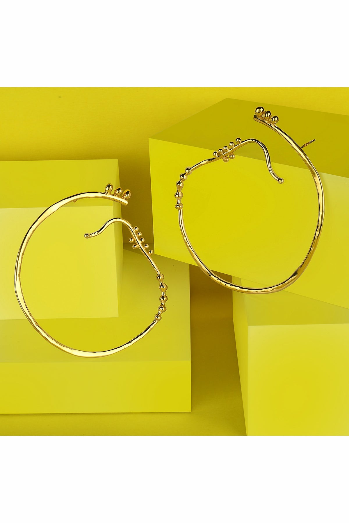 Gold Finish Aura Earrings