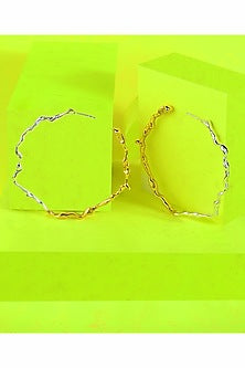 Two Tone Finish Melted Earrings