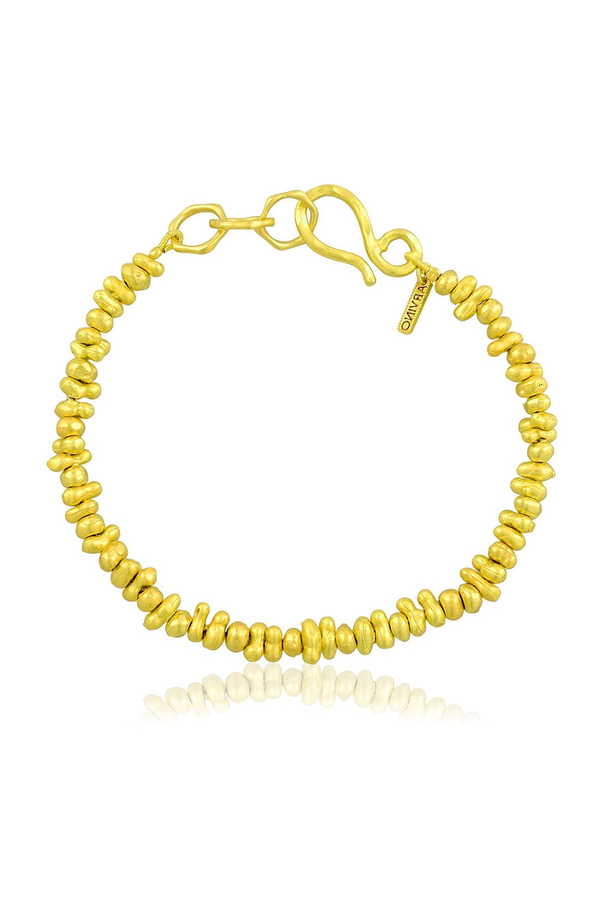 Gold Finish Molten Beaded Bracelet