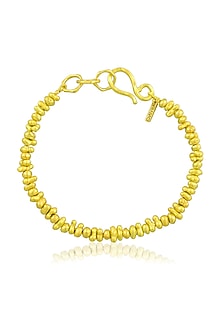 Gold Finish Molten Beaded Bracelet