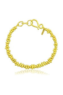 Gold Finish Molten Beaded Bracelet