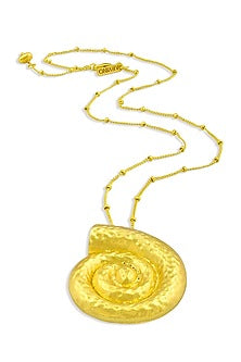Gold Finish Textured Shell Pendant