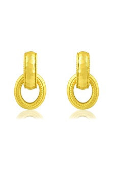 Gold Finish Chunky Interloop Earrings