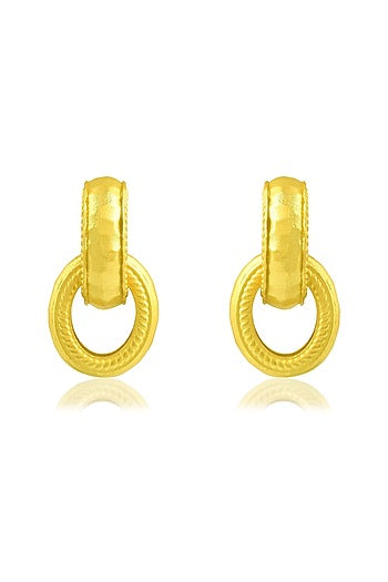 Gold Finish Chunky Interloop Earrings