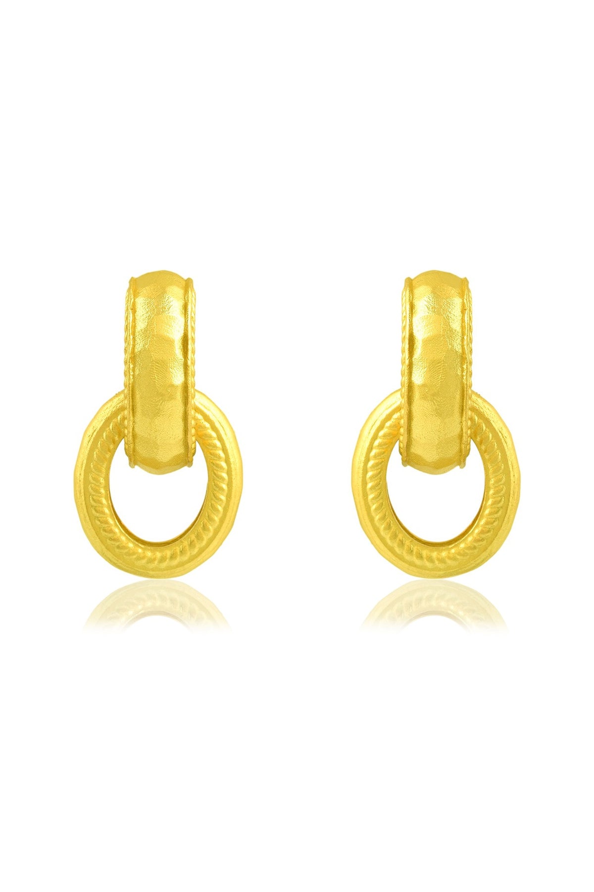 Gold Finish Chunky Interloop Earrings