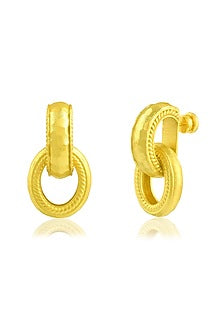 Gold Finish Chunky Interloop Earrings