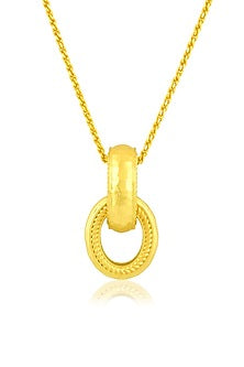 Gold Finish Chunky Interloop Pendant