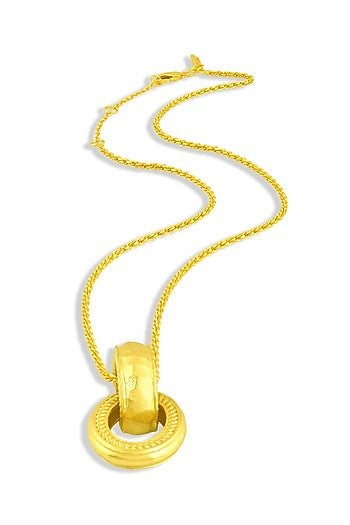 Gold Finish Chunky Interloop Pendant