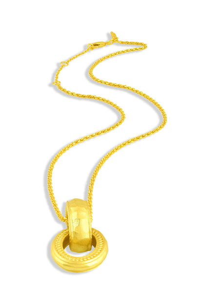 Gold Finish Chunky Interloop Pendant