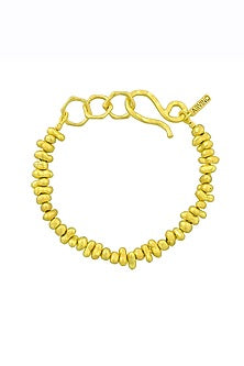 Gold Finish Molten Beaded Bracelet