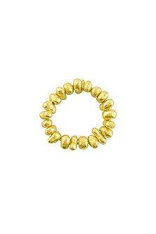 Gold Finish Molten Beaded Ring