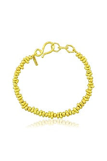 Gold Finish Molten Metal Beaded Anklet