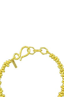 Gold Finish Molten Metal Beaded Anklet