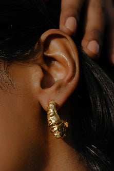 Gold Finish Foil Bold Hoop Earrings