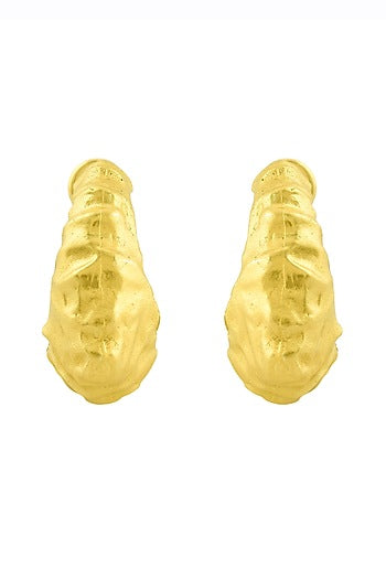 Gold Finish Foil Bold Hoop Earrings