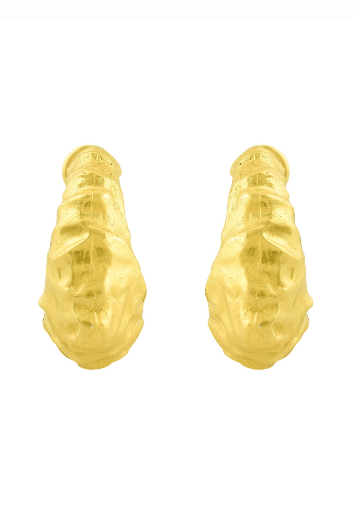 Gold Finish Foil Bold Hoop Earrings