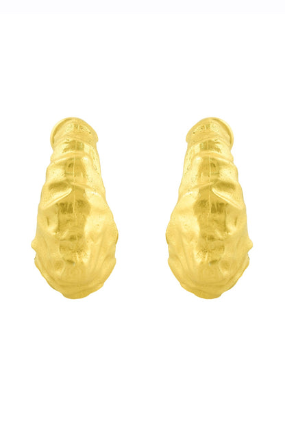Gold Finish Foil Bold Hoop Earrings