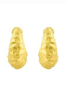 Gold Finish Foil Bold Hoop Earrings