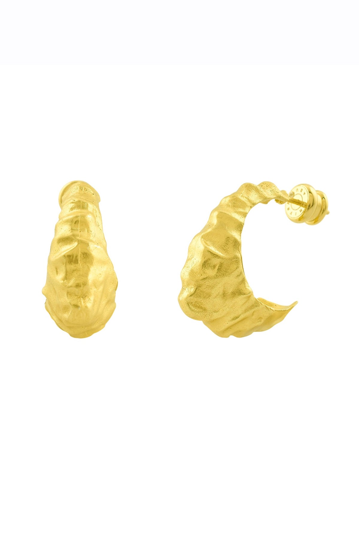 Gold Finish Foil Bold Hoop Earrings