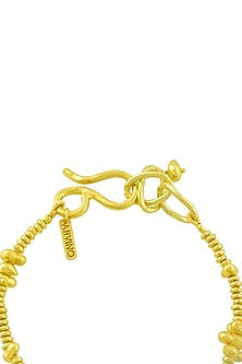 Gold Finish Molten Nugget Station Bracelet