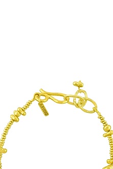 Gold Finish Molten Nugget Station Anklet