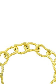 Gold Finish Molten Textured Anklet